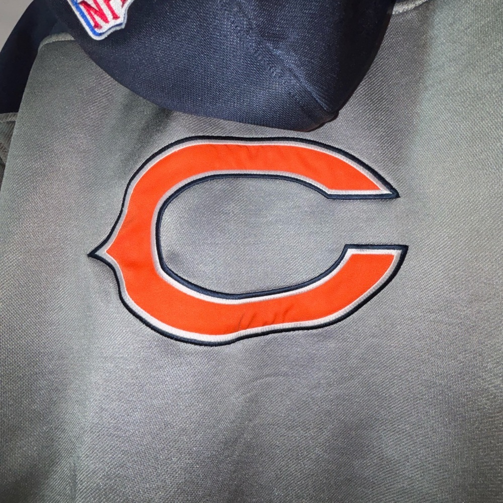 Chicago Bears Reebok Cold Weather Hoodie Silver & Navy – Size XL – NFL - Picture 13 of 14